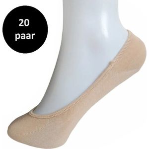 Knapp - Dames Kousenvoetjes - Footies - met silicone band - 20 paar - Beige (beige) - One Size