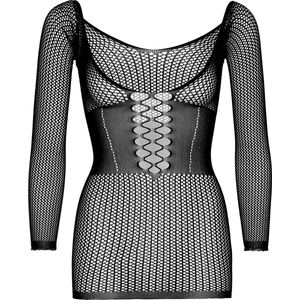 Net long sleeve mini dress