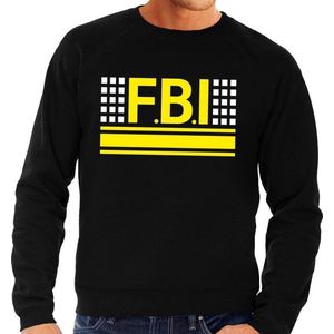 Politie FBI logo zwarte sweater voor heren - Geheim agent verkleedkleding XXL