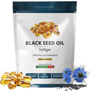 Black Seed Oil 120 Capsules | 1800mg per Dag | Zonder Gelatine | Hoogwaardige Koudgeperste Zwarte Komijnolie Capsules | Zwartzaadolie | Nigella Sativa Capsules