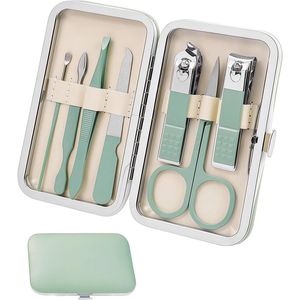 Manicure Set 7 Pieces Nail Clippers Set Stainless Steel Personal Care Tools Kit Men's Grooming Kits for Home and Travel