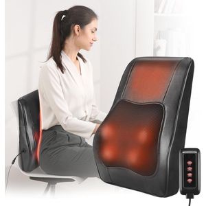 Rugmassageapparaat met warmte - Shiatsu massage voor nek, rug en schouders met 3D-massagekoppen en 3 snelheden