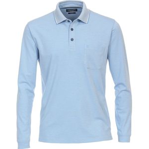 Casa Moda - Long Sleeve Polo Lichtblauw - Regular-fit - Heren Poloshirt Maat XL