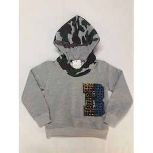 Sweater - Capuchon met camouflageprint - Grijs - Maat 116/122 (8)