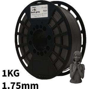 Grijs PLA+ 3D Printer Filament 1.75 mm - Hoge Kwaliteit en Duurzaam - Compatibel met Creality, Bambu Lab, Esun en Andere 3D Printers - Perfect voor 3D Printen van Prototypes, Modellen en Accessoires - voor Professioneel en Thuisgebruik