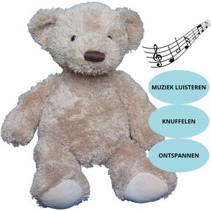 OER Muziekbeer Arthur - Speciaal voor Ouderen met Dementie - Knuffelen en Muziek luisteren tegelijkertijd - Muziekknuffel werkt Stimulerend, Ontspannend en voor Sociaal Contact - 4GB Interngeheugen - Ruimte voor 1.500 Muzieknummers - Zachte Knuffel