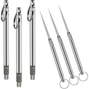 Draagbare Titanium Tandenstokers - Roestvrijstalen Herbruikbare Tandenstokers voor Buiten, Kamperen & Reizen