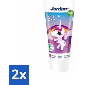 2 x Jordan Tandpasta Kids 0-5 jaar 50 ml - Tandpasta Voor Kinderen - Kinder Tandpasta - Fluoride Tandpasta - Tandenpoetsen - Melkgebit