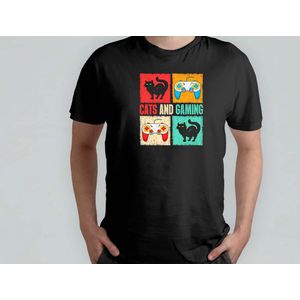 Cats and Gaming - T Shirt - FunnyVibes - TooFunny - LOLTime - ComedyGold - GrappigMomentje - TeLachwekkend - LOLMoment - Hilarisch