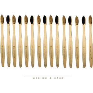 Ecorganic.nl - FINEVERNEK Set van 12 bamboe tandenborstels, hout en bamboe, duurzame houten tandenborstel, biologisch BPA-vrij, biologisch afbreekbaar, milieuvriendelijk, veganistisch, onafhankelijke verpakking, bamboe tanden borstelset