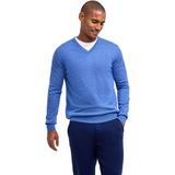 FALKE Basic New Merino V-Neck elegante klassieker wol trui heren blauw - maat S