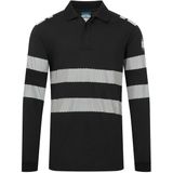 Portwest - PW3 Modaflame - Vlamvertragend Poloshirt - Zwart - Lange Mouw