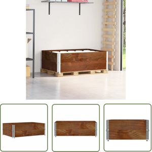 The Living Store Palletopzetranden 2 st 120x80 cm massief grenenhout bruin - Pallet Rand - Palletopzetrand - Pallet Accessoires - Hout Palet - Grenshout