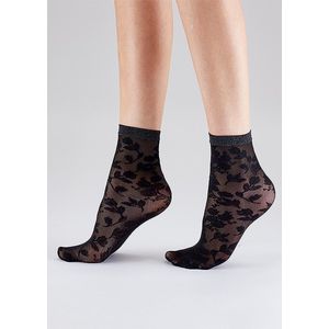 Pretty Polly Sokje - Fashion - Kant - Floral Lace - Dames - Enkelsokje - One Size - 35/43 - Zwart