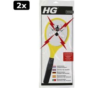 2x HGX elektrische vliegenmepper - 1 stuk - voorkomt platgeslagen insecten - ook geschikt voor muggen en wespen - inclusief batterijen