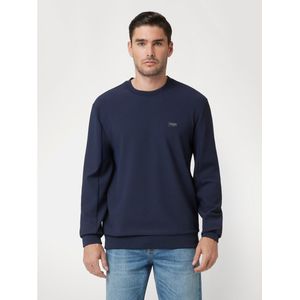 Sweater - Ronde Hals - Technische Stretchstof - Slim Fit - Zwart