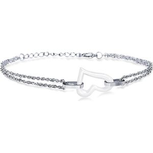 Montebello Armband Chanelle White - 316L Staal - Hart - 18+3cm