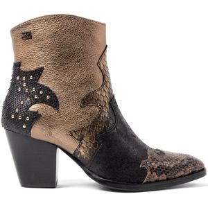 Lazamani - Stevie Dames Enkellaarsjes Leer Gold - Maat 37