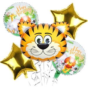 Jungle Party – Jungle feestversiering – Dieren ballonnen ��– Thema feest / kinder verjaardag – Kinderverjaardag versiering – Feestversiering – Versiering - 5 stuks