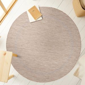 Relax Uni Binnen en Buiten - Rond Vloerkleed - Indoor & Outdoor - Laagpolig Effen - Beige- 160 CM ROND