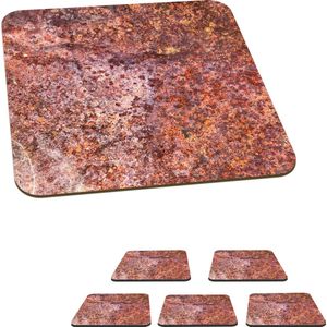 Onderzetters voor glazen - Roest - Bruin - Brons - 10x10 cm - Glasonderzetters - 6 stuks