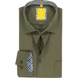 3 voor 99 | Redmond modern fit overhemd, twill, donkergroen