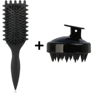 ZenScalp 2-in-1 Haar- & Hoofdmassage borstel – Zwart - Styling