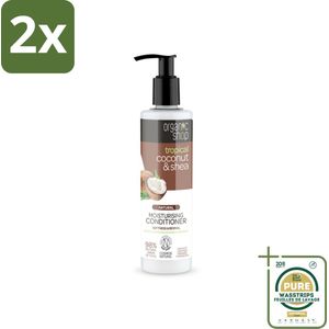Organic Shop - Coconut & Shea Conditioner - Verzorgend en Voedend - 280 ml - Voordeelverpakking - 2 stuks - Hydraterende conditioner - Haarverzorging