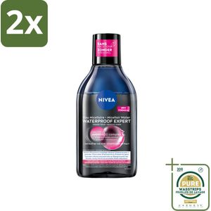 NIVEA – Micellair Reinigingswater – Waterproof Expert – 400 ml - Voordeelverpakking - 2 stuks - Micellair water - Huid reinigen