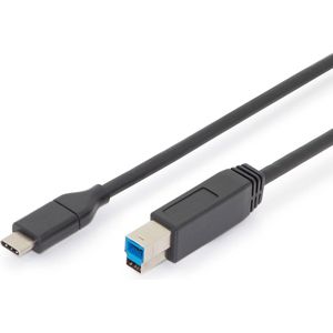 Digitus AK-300149-010-S USB-kabel 1 m USB 2.0 USB C USB B Zwart