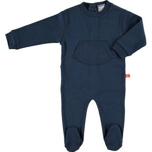 Baby pyjama/ boxpakje donkerblauw met voetjes bio katoen maat 46