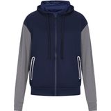 TUFFSKULL - Sweatvest - Marine / Grijs Gemêleerd - Capuchon - Normale Pasvorm