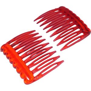 Haarkam-Zijkam transparant rood mini