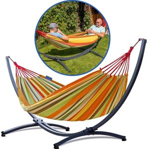 Hangmat met standaard – 2 persoons – EXTRA STABIEL frame tot 220 kg - Grande Singa