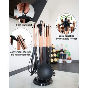 non-stick silicone cookware set, kitchen utensil set - Keukenhulpset - Keukengerei,7-Piece