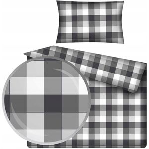 Kinderbeddengoed Katoen Geruit Grijs 100x135 cm