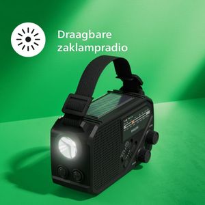 Philips Noodradio – Alles-in-1 noodtool met analoge radio, zaklamp, batterij, oplaadbaar op zonne-energie, telefoon oplader en powerbankfunctie – Inclusief SOS Alarm-Perfect voor noodpakket en outdoor gebruik, betrouwbaar in elke situatie