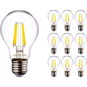 Voordeelpak 10x Noxion Lucent LED E27 Peer Filament Helder 8.5W 1055lm - 827 Zeer Warm Wit | Dimbaar - Vervangt 75W.