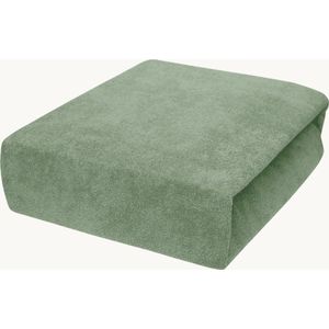 Y-NOT - Hoeslaken - Velvet Olive Green - 200x220+30 cm - Groen