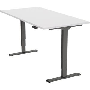 OrangeLabel zit/sta bureau Eco frame zwart maat 160x80cm. Voldoet aan de NEN EN 527. Inclusief Wit blad.