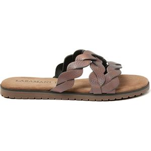 Lazamani Eden Leren Dames Slippers Pewter Maat 36