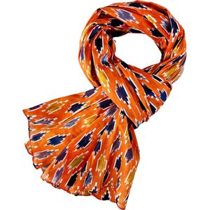 Langwerpige dames sjaal oranje - Dunne sjaal lente en zomercollectie- Kleuren: Oranje -Omslagsjaal- Cadeau voor dames | Koningsdag sjaal | Oranje