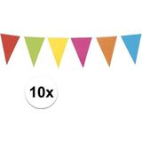 10x Vlaggenlijn vrolijke kleuren 10 meter - slingers