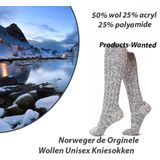 2-Paar Norweger de Orginele Geitenwollen Sokken - Extra Lang - Kniesokken - Maat 39-42