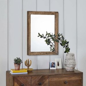 Rustieke houten spiegel rechthoek decoratieve wandspiegel met frame slaapkamer woonkamer badkamer hangende spiegel bruin