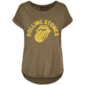 The Rolling Stones Yellow Tongue Dames T-shirt - groen - S