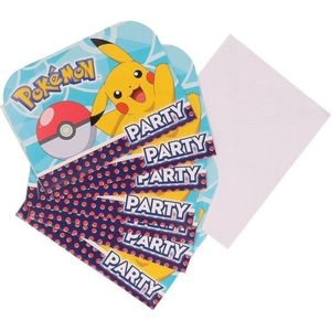 Pokemon themafeest kinderfeest uitnodigingen 24x stuks inclusief enveloppen - Thema feest uitnodigingen