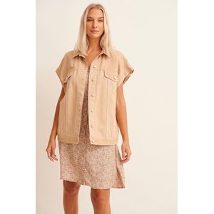 NA-KD Oversized Denim Vest Dames Vest - Maat 34