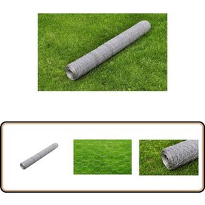 vidaXL Kippengaas 25x0,5 m | Gegalvaniseerd Staal Draadgaas - Kippengaas - Vogelvolière - Schuttingmateriaal - Dierenweide