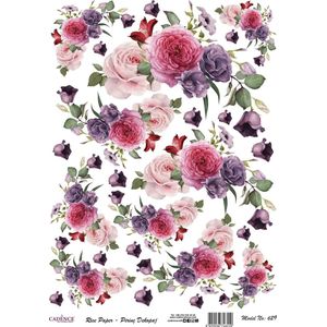 Cadence Rijst Decoupage Papier 629 30x42 cm Rozen Wit